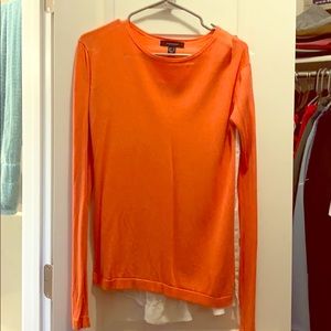 Juniors light pink and white sweater